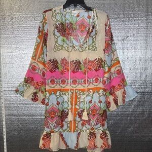 Bohemian Floral Print Swim Coverup